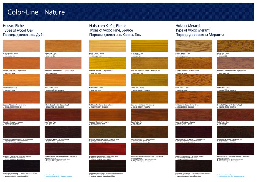 transparan renk kartelası doğal renkler