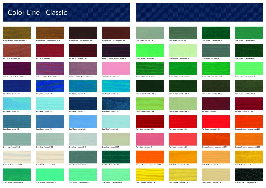 trasnparan renk kartelası klasik